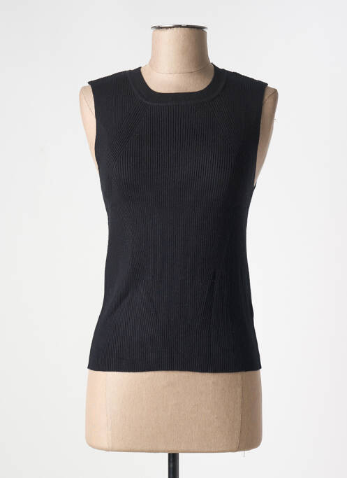 Pull coupe cintrée sans manche noir B.YOUNG femme