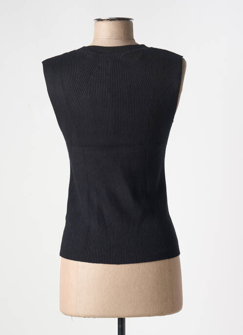 Pull coupe cintrée sans manche noir B.YOUNG femme