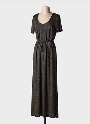 Robe longue manches courtes manches courtes noir PIECES femme