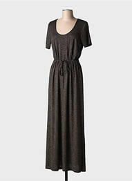 Robe longue manches courtes manches courtes noir PIECES femme