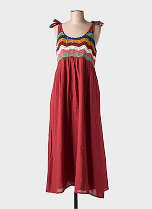 Robe longue coupe évasée sans manche rouge LEON & HARPER femme