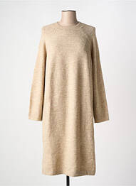 Robe mi-longue manches longues manches longues beige B.YOUNG femme