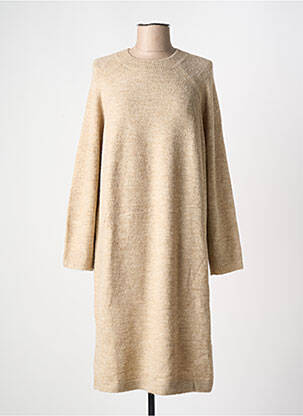 Robe mi-longue manches longues manches longues beige B.YOUNG femme