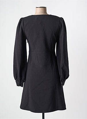 Robe mi-longue manches longues manches longues noir ICHI femme