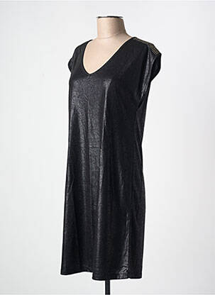 Robe courte manches courtes manches courtes noir PIECES femme