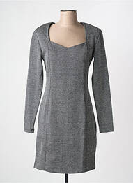 Robe courte manches longues manches longues noir ICHI femme