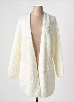 Gilet manches longues maille maille poilu blanc MARIE ILE DE RE femme