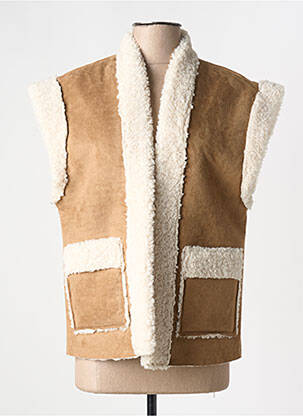 Veste casual tissage suedine beige ICHI femme