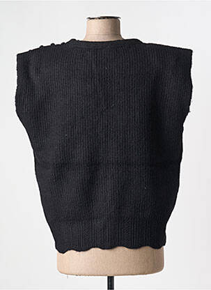 Pull coupe cintrée manches courtes noir ICHI femme