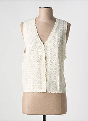 Gilet sans manche maille tricot beige LA PETITE ETOILE femme