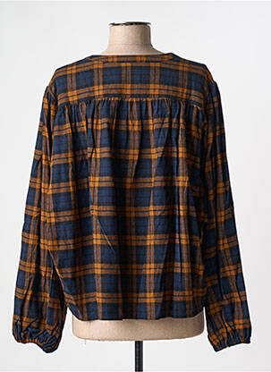 Chemisier manches longues manches longues bleu ICHI femme