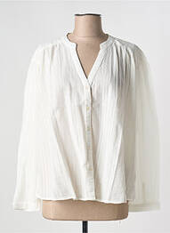 Chemisier coupe droite manches longues blanc LA PETITE ETOILE femme