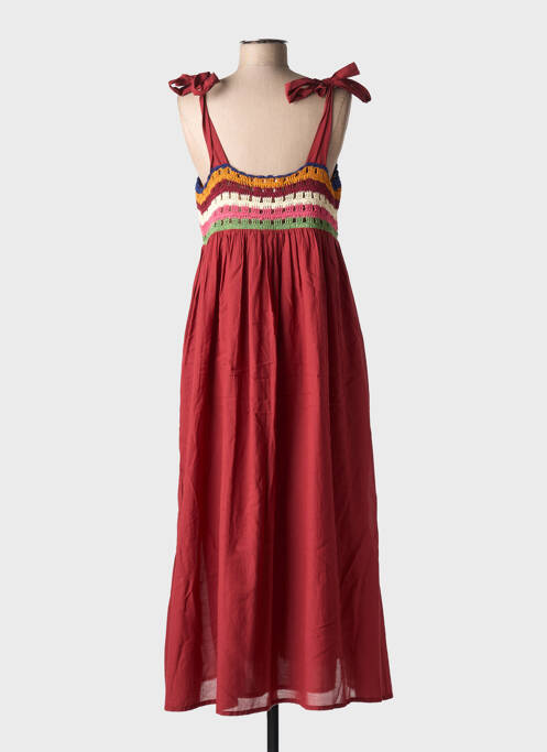 Robe longue coupe évasée sans manche rouge LEON & HARPER femme
