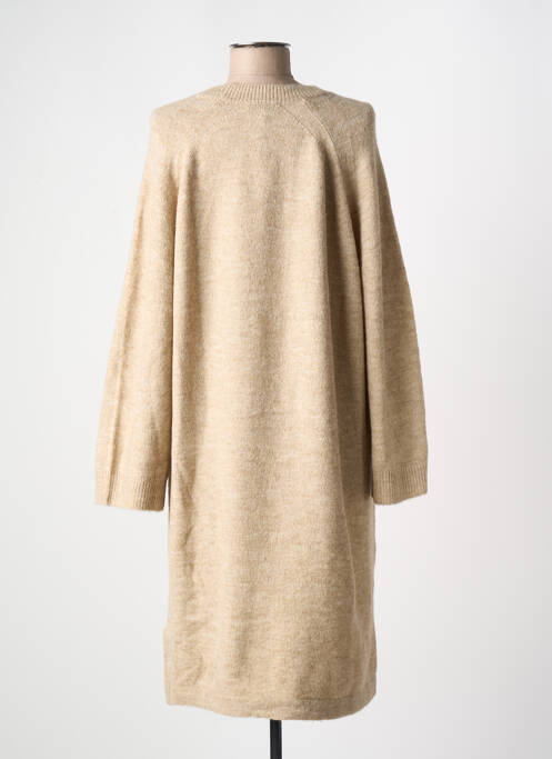 Robe mi-longue manches longues manches longues beige B.YOUNG femme