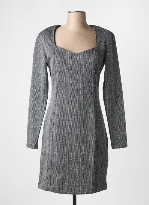 Robe courte manches longues manches longues noir ICHI femme