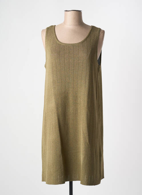 Robe mi-longue sans manche sans manche vert PIECES femme