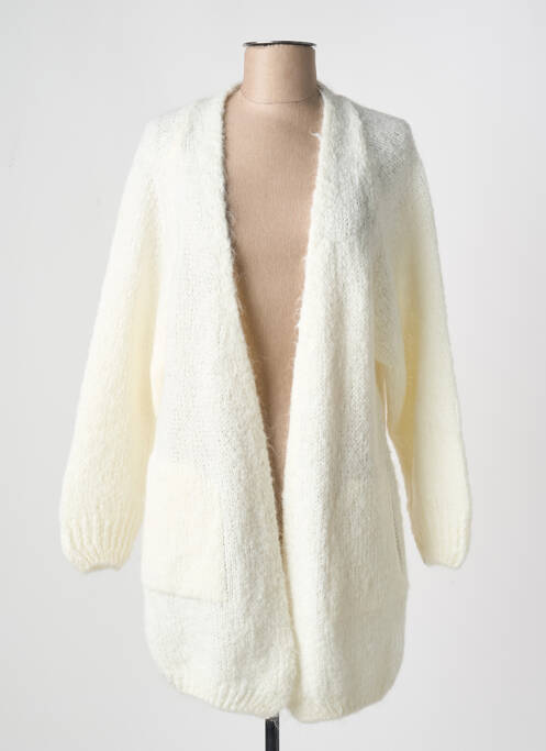 Gilet manches longues maille maille poilu blanc MARIE ILE DE RE femme