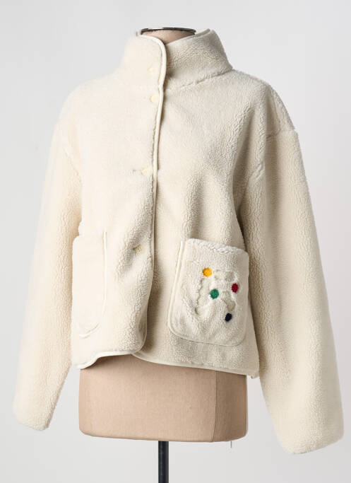 Veste casual coupe droite beige THINKING MU femme