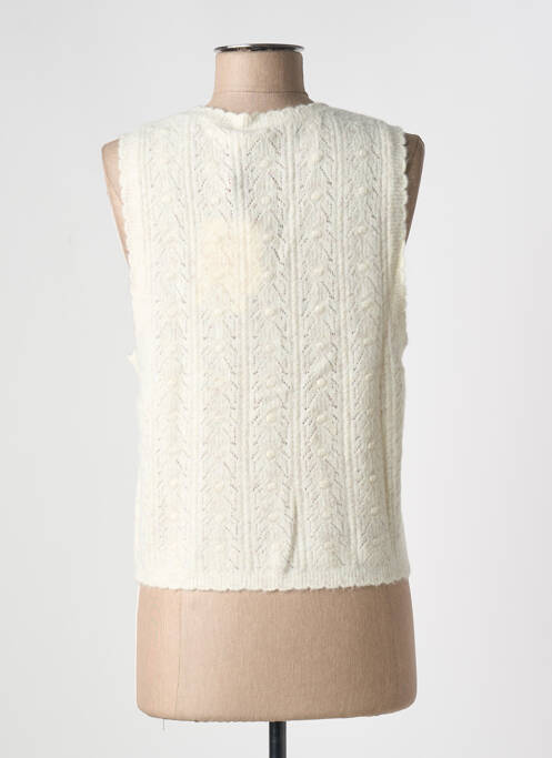 Gilet sans manche maille tricot beige LA PETITE ETOILE femme