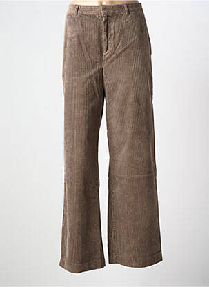 Pantalon flare stretch taille haute marron PART TWO femme