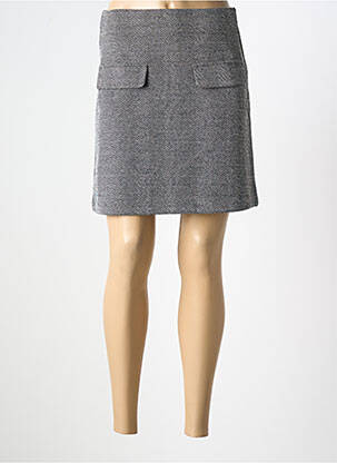 Jupe courte taille élastique gris ICHI femme
