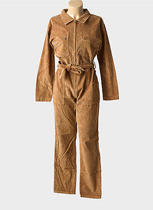 Combi-pantalon col chemisier manches longues marron LA PETITE ETOILE femme