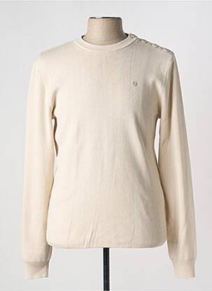 Pull col rond manches longues beige SERGE BLANCO homme