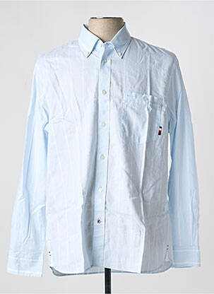 Chemise manches longues coupe droite bleu TOMMY HILFIGER homme
