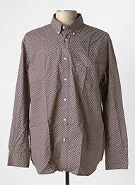 Chemise manches longues imprimé fantaisie marron EDEN PARK homme