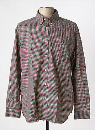 Chemise manches longues imprimé fantaisie marron EDEN PARK homme
