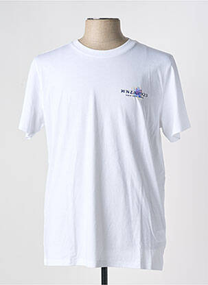 T-shirt coupe droite manches courtes blanc NEW ZEALAND AUCKLAND homme