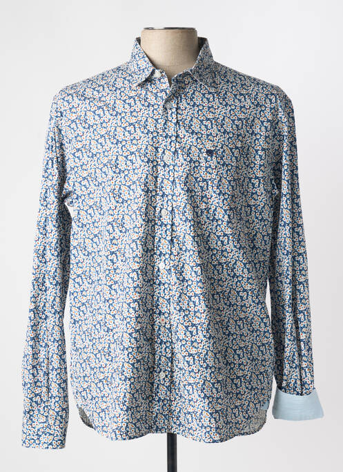 Chemise manches longues coupe droite bleu SERGE BLANCO homme