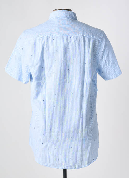 Chemise manches courtes coupe cintrée bleu NEW ZEALAND AUCKLAND homme