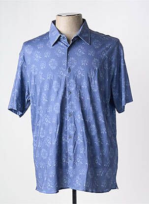 Chemise manches courtes imprimé fantaisie bleu SERGE BLANCO homme