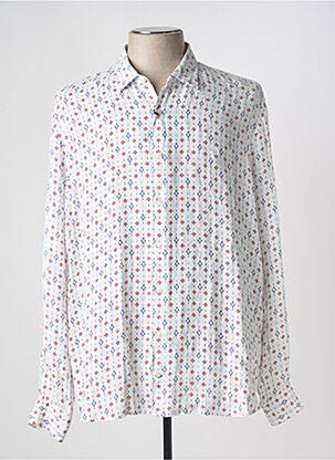Chemise manches longues imprimé fantaisie blanc SERGE BLANCO homme