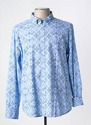 Chemise manches longues imprimé fantaisie bleu NEW ZEALAND AUCKLAND homme