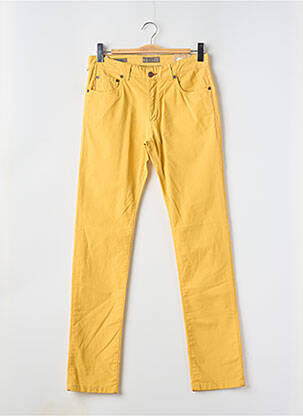 Pantalon slim fermeture zippée sous rabat boutonné jaune MC homme