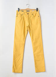 Pantalon slim fermeture zippée sous rabat boutonné jaune MC homme