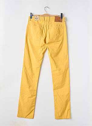 Pantalon slim fermeture zippée sous rabat boutonné jaune MC homme