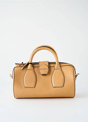 Sac cuir grainé forme bowling marron KATE LEE femme