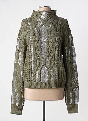 Pull resserrée sur le bas manches longues vert KAPORAL femme