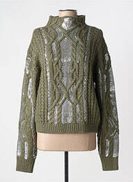 Pull resserrée sur le bas manches longues vert KAPORAL femme