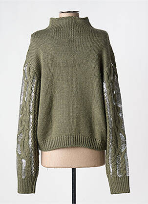 Pull resserrée sur le bas manches longues vert KAPORAL femme