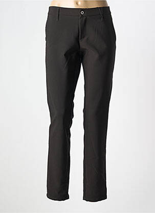 Pantalon chino fermeture zippée sous rabat boutonné taille normale noir PLEASE femme