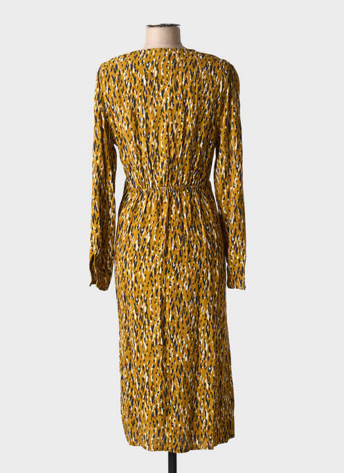Robe mi-longue manches longues manches longues jaune AN' GE femme