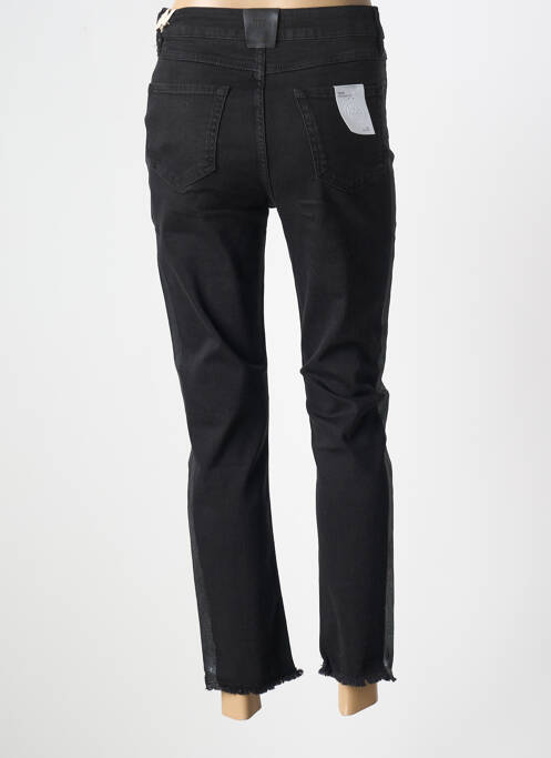 Jeans coupe slim stretch taille haute noir BSB femme