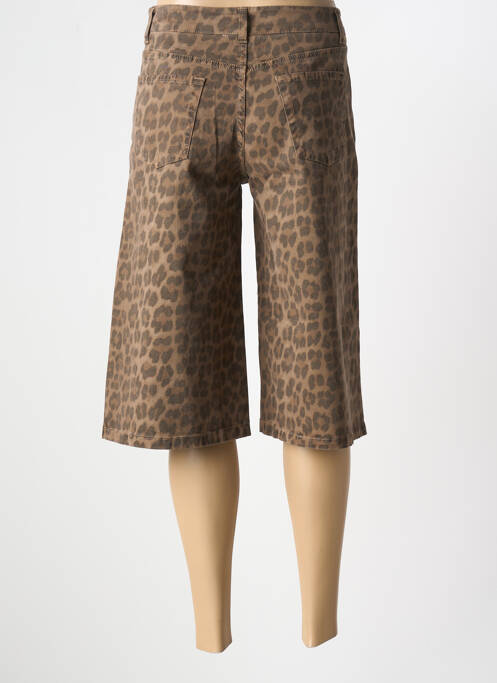 Pantacourt tissage popeline taille normale marron ANNA femme
