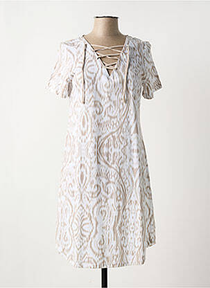 Chemise de nuit col v beige BISBIGLI femme