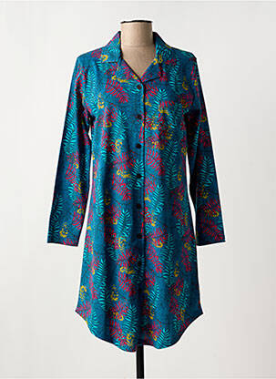 Chemise de nuit manches longues bleu ROSE POMME femme