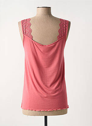 Top coupe fluide fines bretelles rose SOFTY femme